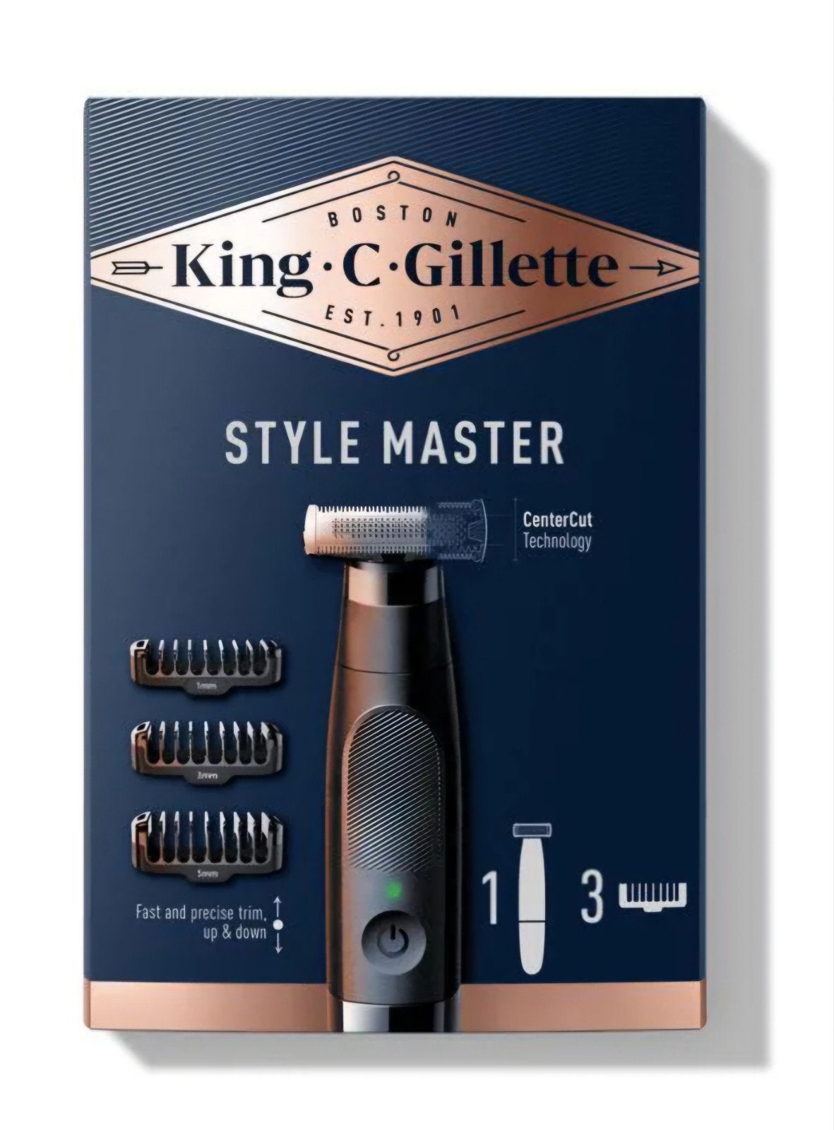 Nieuwe King.C Gillette-style master/tondeuse, Ophalen of Verzenden, Nieuw, Gehele gezicht, Verzorging