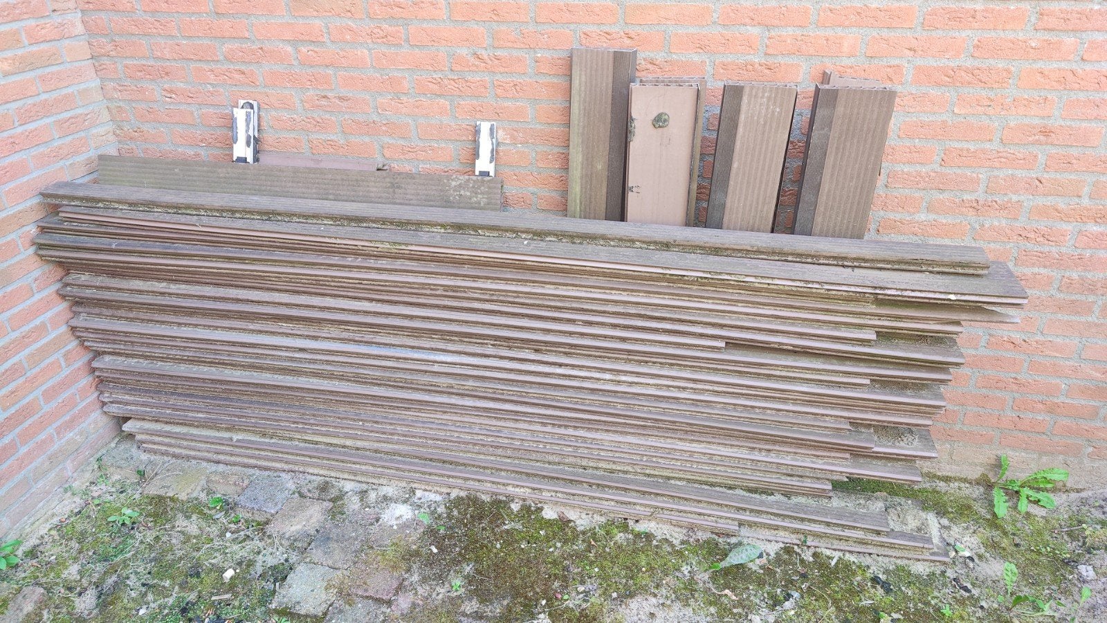 Composiet vlonderplanken met Elephant bevestiging clips, Tuin en Terras, Terrasdelen en Vlonders, Ophalen, Gebruikt, Composiet