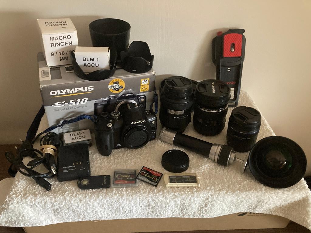 Olympus E-510 set met lenzen, Audio, Tv en Foto, Fotocamera's Digitaal, Gebruikt, Spiegelreflex, 10 Megapixel, Ophalen of Verzenden