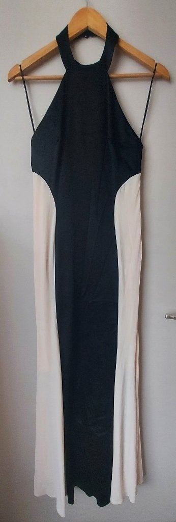 Elegante Zwart-Witte Halterjurk van Jane Norman, maat 40, Maat 38/40 (M), Galajurk, Zwart, Ophalen of Verzenden
