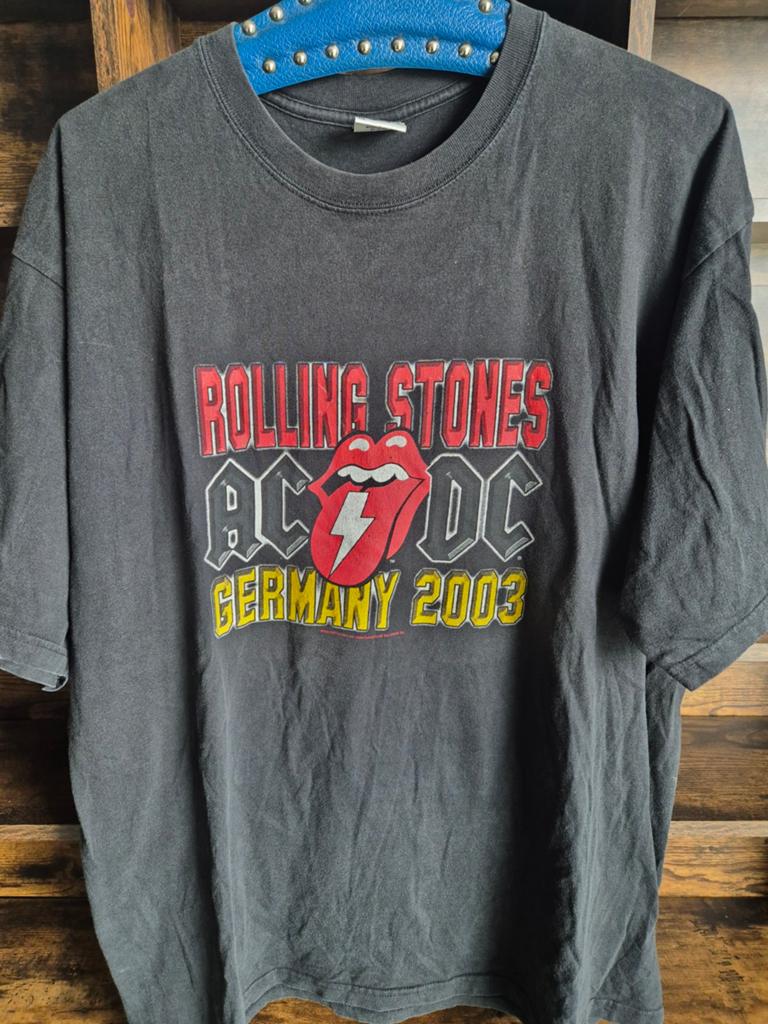 Vintage 00s Rolling Stones / AC/DC Tour Shirt XL, Kleding | Heren, T-shirts, Zwart, Geen merk, Maat 56/58 (XL), Ophalen of Verzenden
