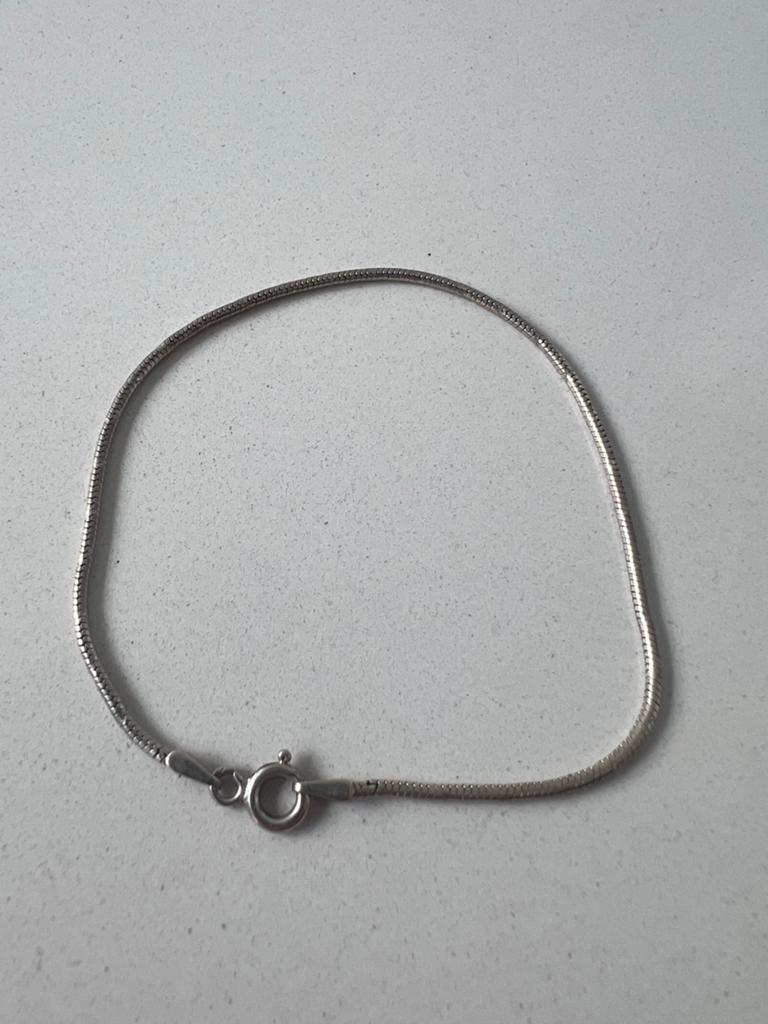 MASSIEF ZILVER 925 ZILVEREN SLANG ARMBAND, Ophalen of Verzenden, Zo goed als nieuw, Zilver