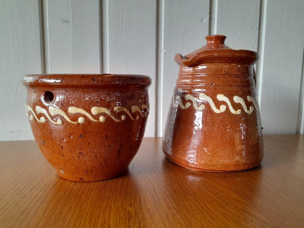Vintage aardewerk potjes, Antiek en Kunst, Ophalen