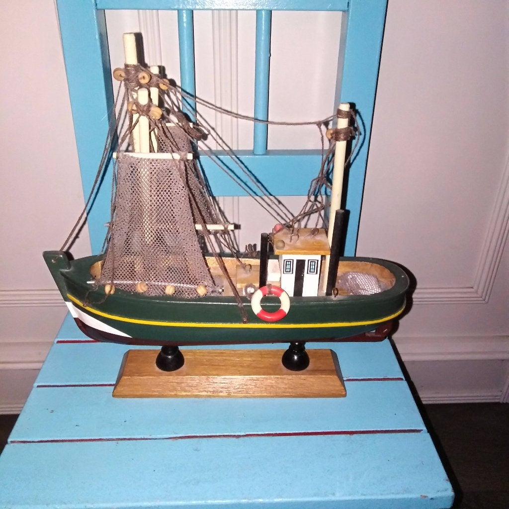 Nautisch houten vissersbootje ter decoratie, Ophalen, Gebruikt, Overige typen