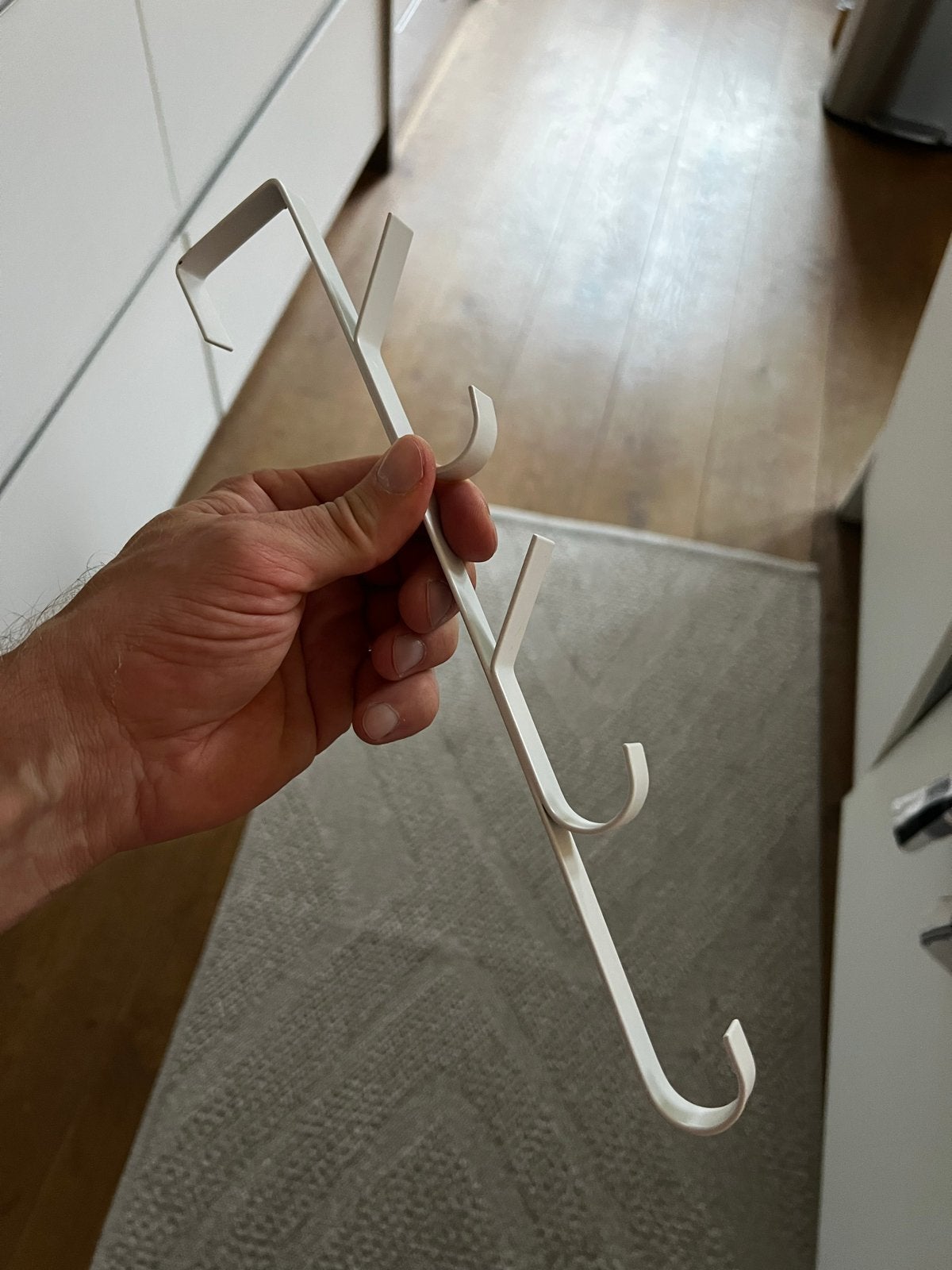 Metalen deurhanger met 2 haken, Ophalen, Zo goed als nieuw, Metaal, Wandhaken