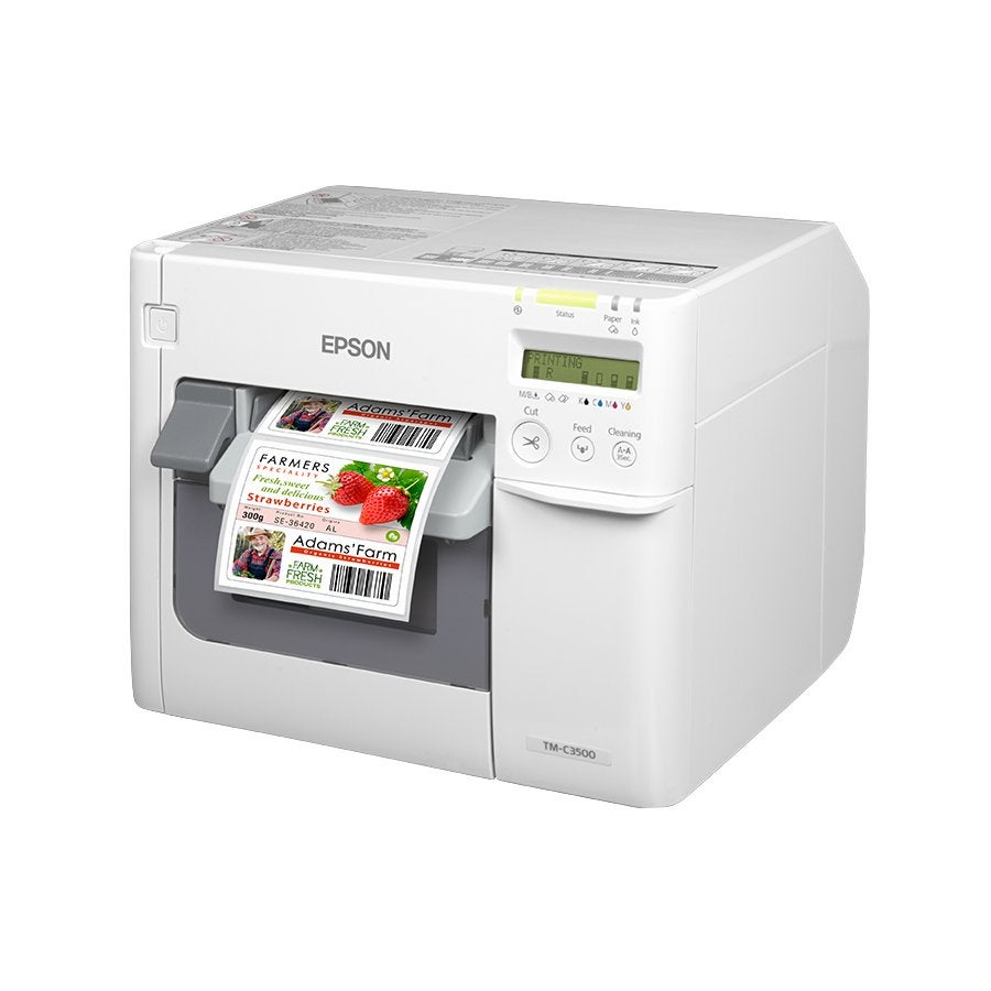 Epson TM-C3500 label printers (1x gebruikt, in doos), Computers en Software, Labelprinters, Zo goed als nieuw, Etiket, Verzenden
