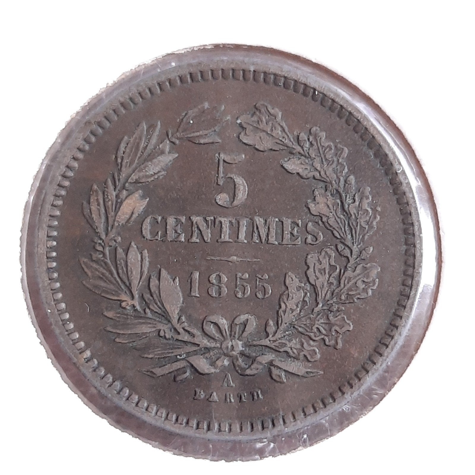 Munt 5 Centimes 1855 Luxemburg Mint Mark A Willem III, Verzenden, Overige landen