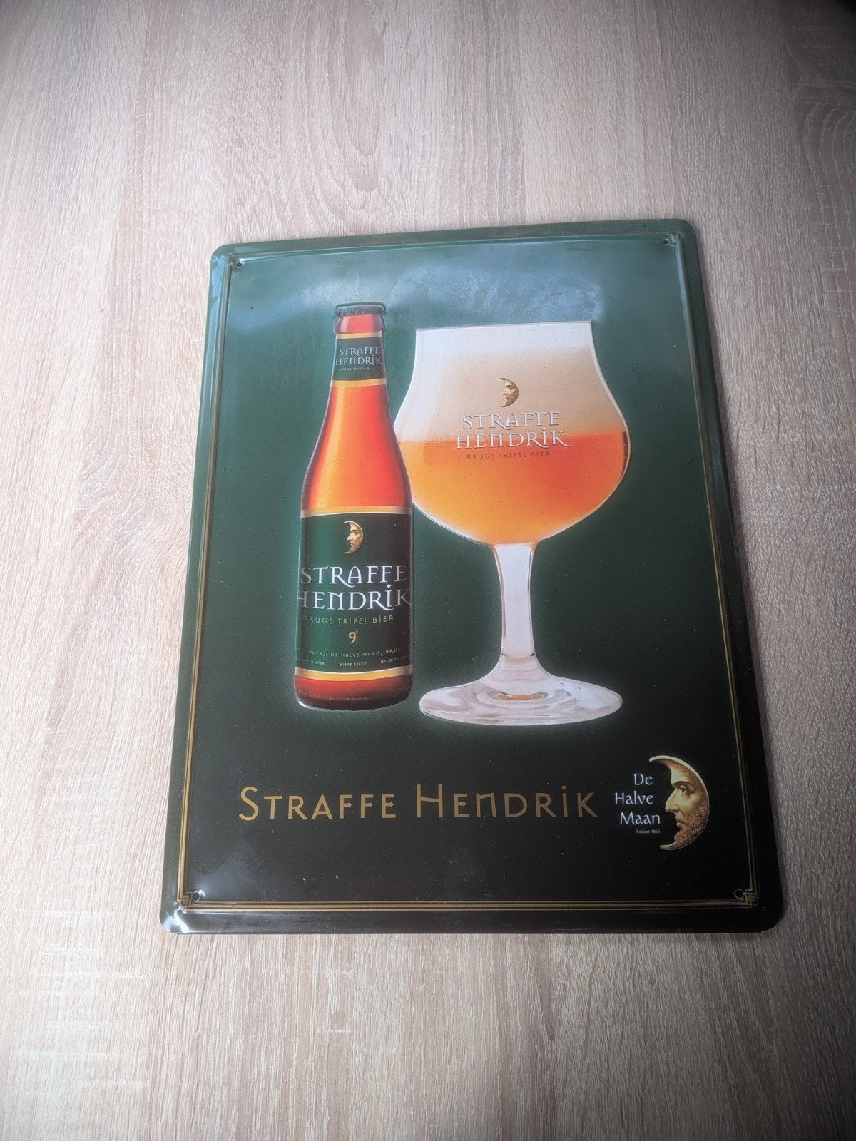 Straffe Hendrik Reclamebord - De Halve Maan Brouwerij, Ophalen of Verzenden