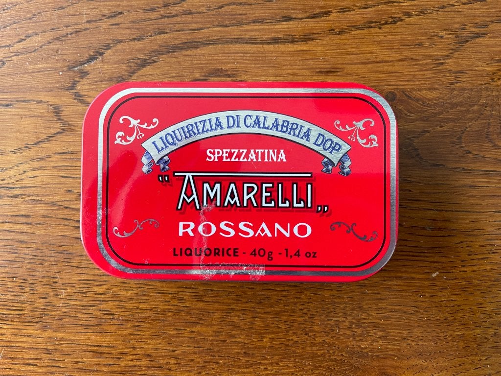 Blikje  "Amarelli Rossano" als Nieuw, Verzamelen, Blikken, Ophalen of Verzenden, Zo goed als nieuw, Overige