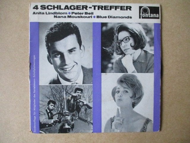 s1567 diverse artiesten - 4 schlager-treffer, Cd's en Dvd's, Ophalen, Gebruikt, 7 inch, Overige genres