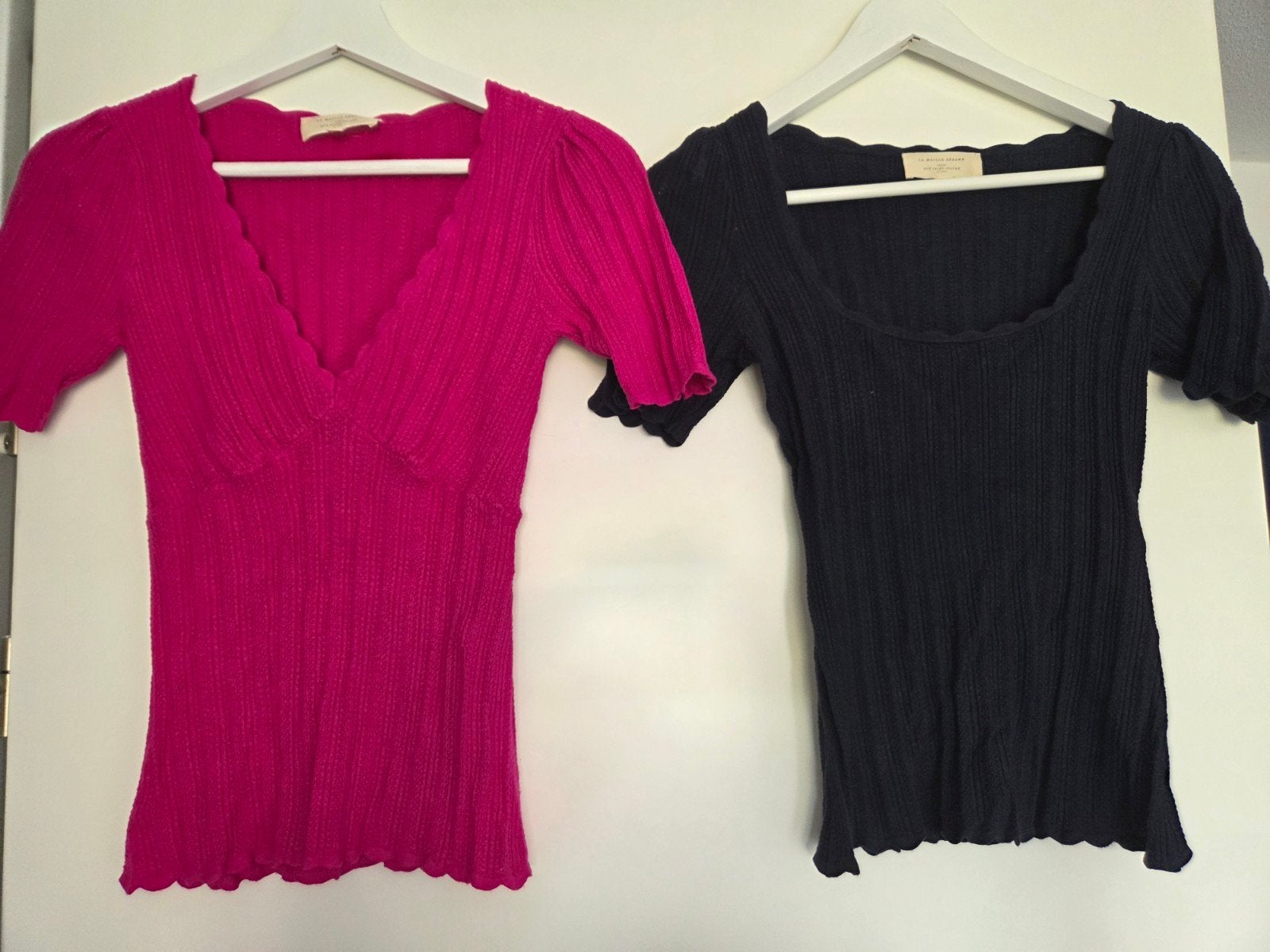 Sezane tops/shirts maat S roze en donkerblauw zgan, Ophalen of Verzenden, Zo goed als nieuw, Korte mouw, Roze