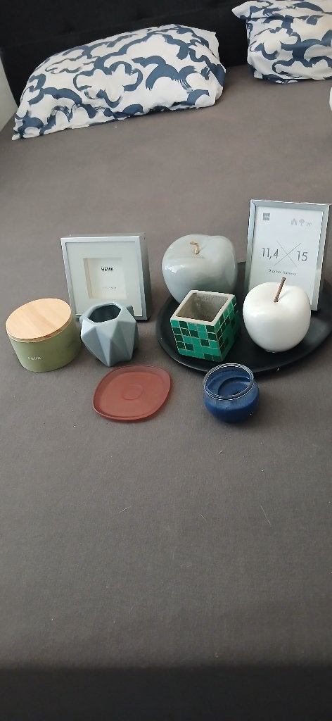 Kaarsenhouder, Ophalen, Gebruikt, Meerkleurig, Glas