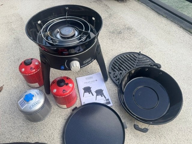 cadac safara chef 2 + 3 volle gasflessen, Caravans en Kamperen, Ophalen of Verzenden, Gebruikt