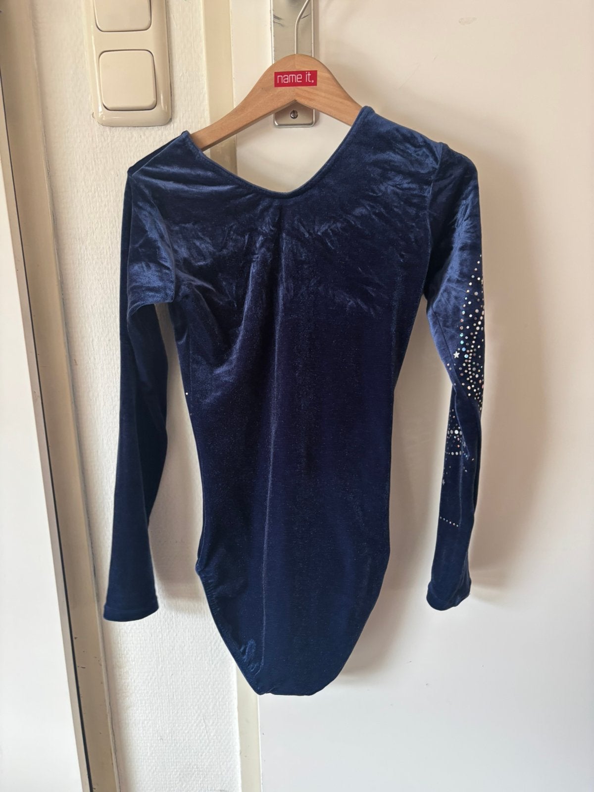 Wedstrijd turnpak maat 164, Blauw, Ophalen of Verzenden, Zo goed als nieuw, Turnpak(je)