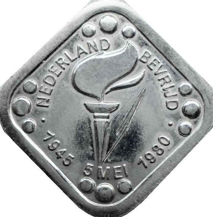 Nederland bevrijdingspenning 1980 (zilver, zeldzaam), Ophalen of Verzenden, Zilver, Nederland