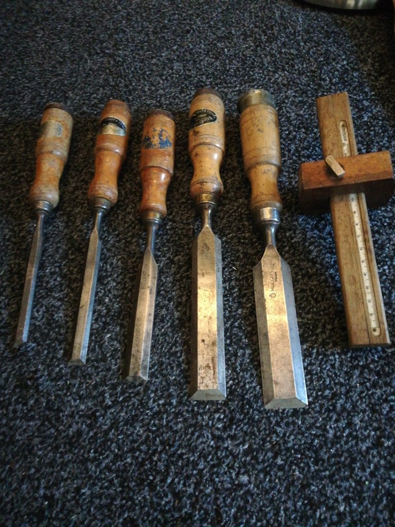 Beitels met kruishout Nooitgedagt, Ophalen of Verzenden, Zo goed als nieuw, Beitel, Nooitgedacht