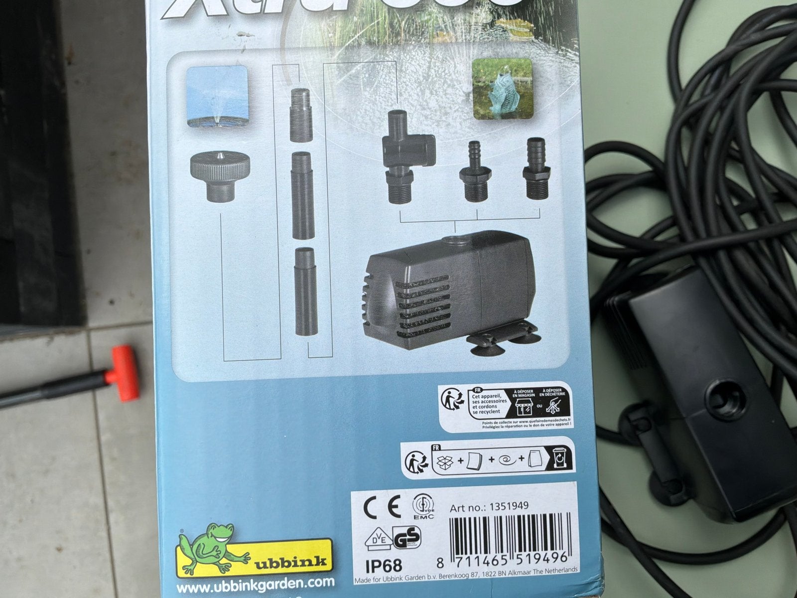 Ubbink Xtra 600 vijverpomp - mist 1 verlengpijpje, Tuin en Terras, Vijvers, Ophalen, Gebruikt