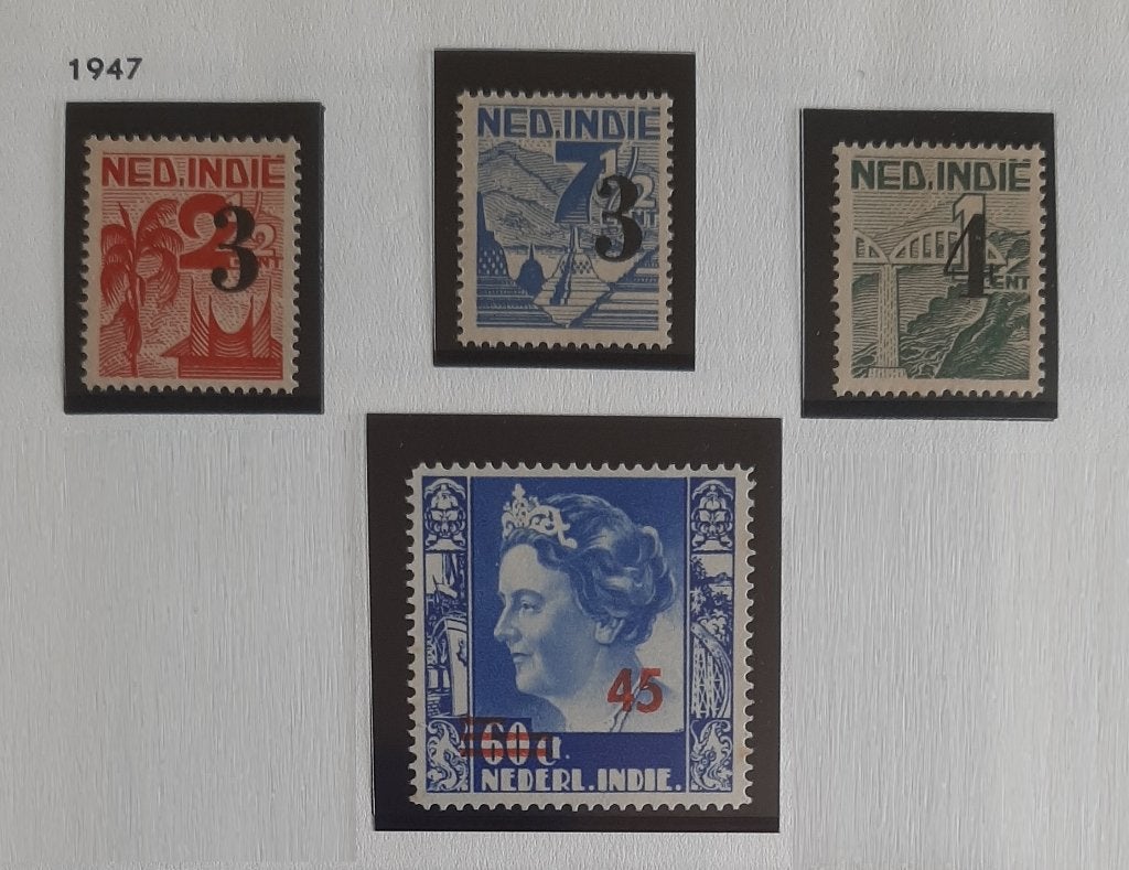 1947 Nederlands Indië Hulpuitgiften - Opdrukken Nvph 322-325, Ophalen, Postfris, Nederlands-Indië