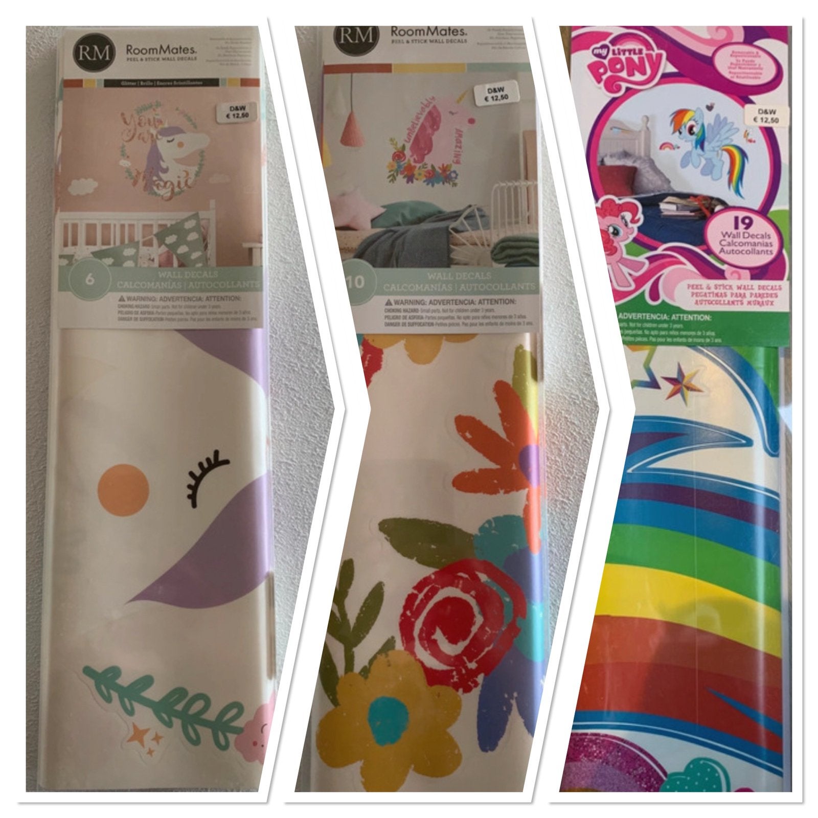 Eenhoorn of my little pony Muursticker XL, Ophalen of Verzenden, Nieuw, Wanddecoratie