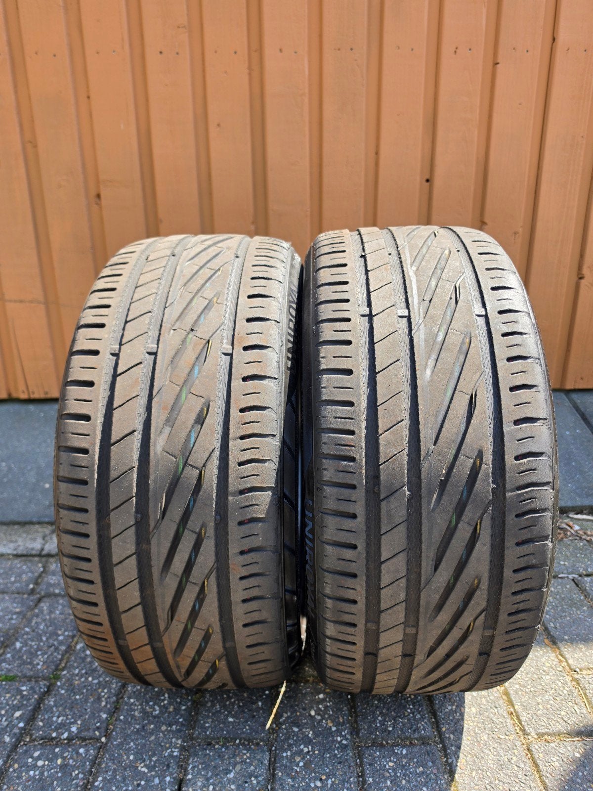 2x Uniroyal 225/40 R18 en 2x Dunlop 225/50 R18, Ophalen, 18 inch, Gebruikt, Band(en)