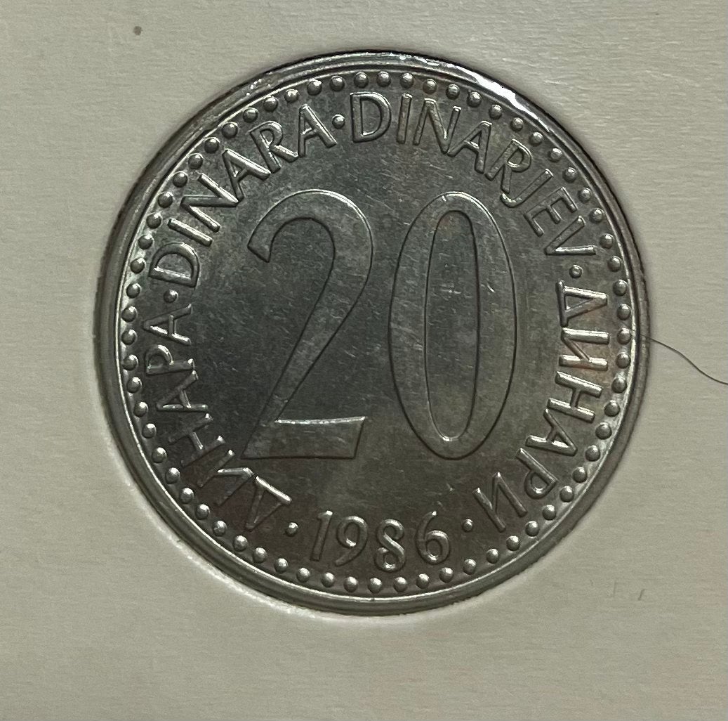 20 dinara Joegoslavië 1986, Ophalen of Verzenden, Joegoslavië