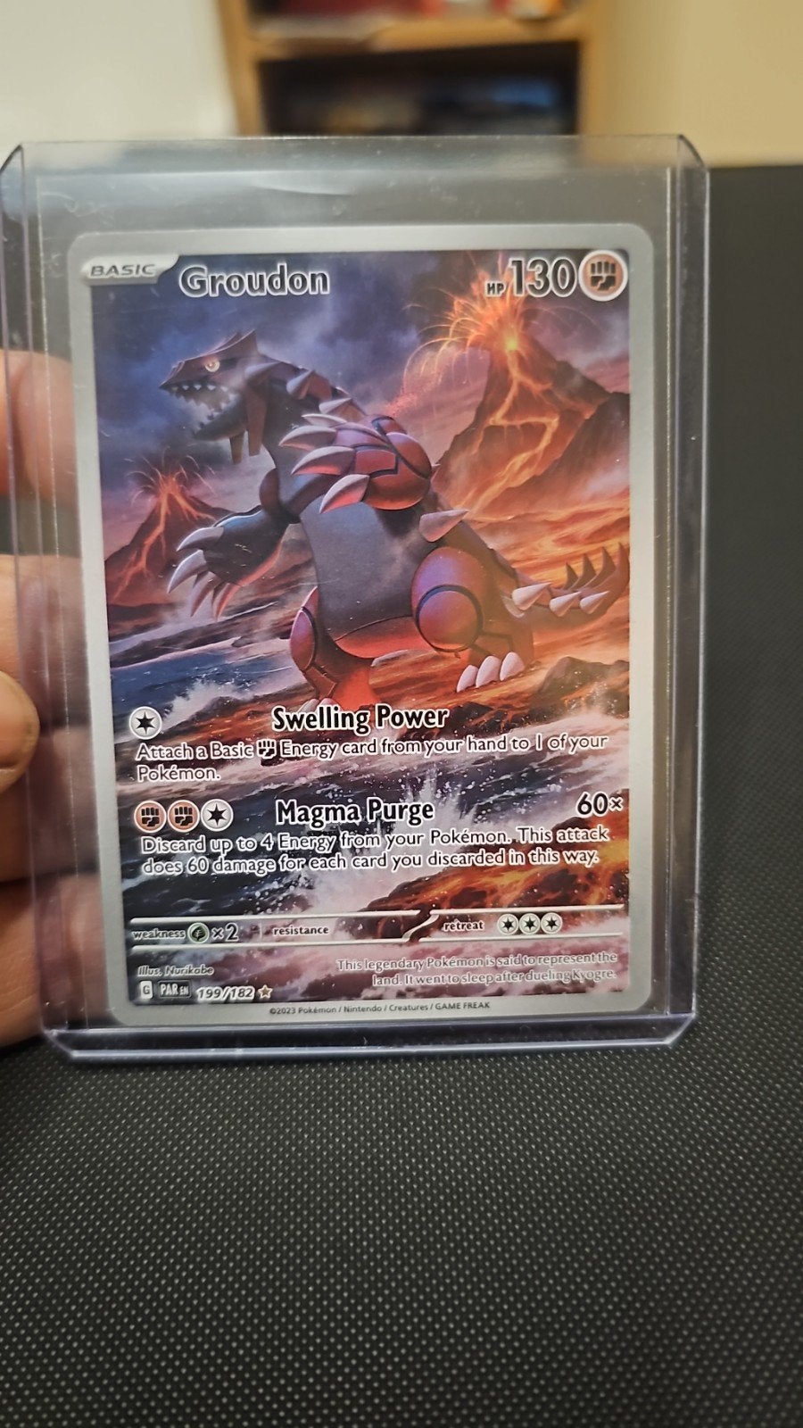Groudon Paradox Rift 199/182 Illustratie Zeldzaam, Ophalen of Verzenden, Zo goed als nieuw, Losse kaart, Foil