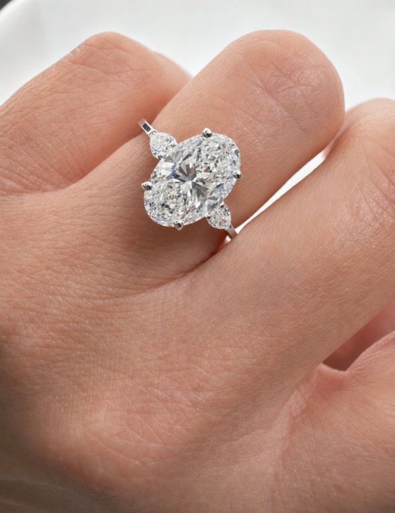14k Witgouden Ring 3.01ct Diamant, Wit, Ophalen of Verzenden, Zo goed als nieuw, 17 tot 18