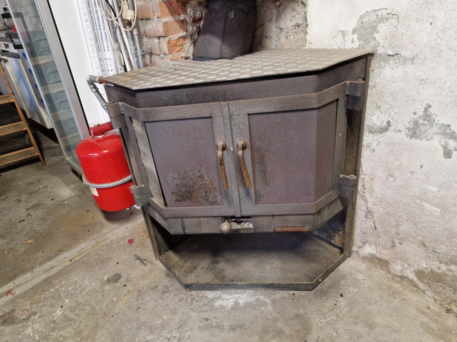 11kw CV kachel werkplaatskachel, Ophalen, Gebruikt, Hout, Houtkachel