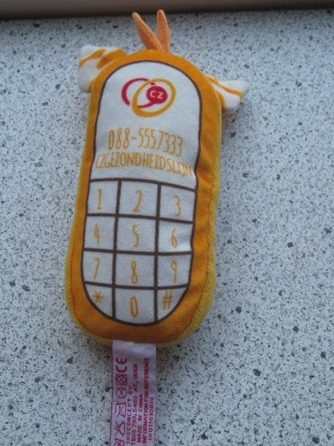 3 x Knuffel telefoon Zetje Zebra van CZ Gezondheidslijn, Oranje, Overige typen, Ophalen of Verzenden, Zo goed als nieuw
