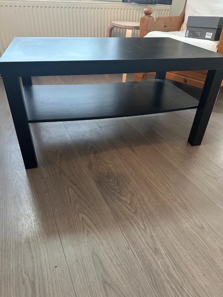 Zwarte Ikea LACK salontafel, Ophalen, Gebruikt, 100 tot 150 cm, 50 tot 100 cm