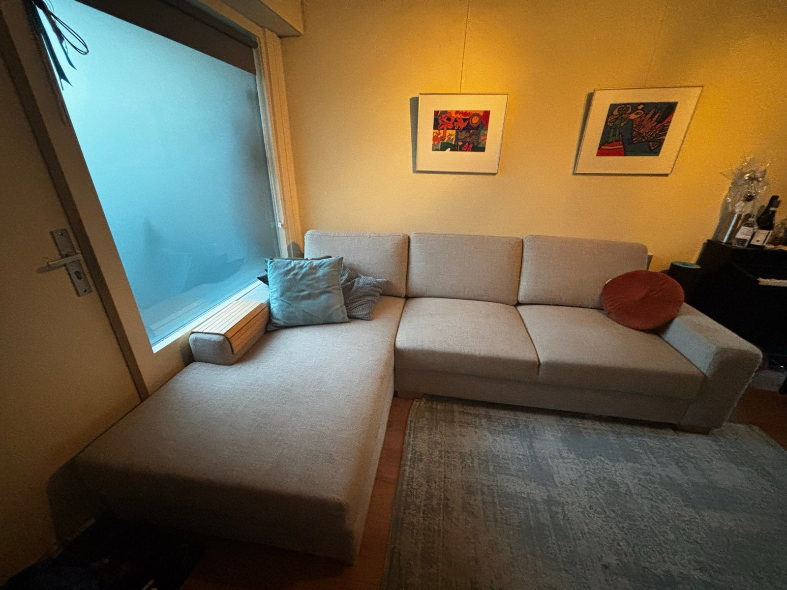 IKEA SÖRVALLEN Hoekbank beige met chaise longue, Ophalen, Gebruikt, Stof