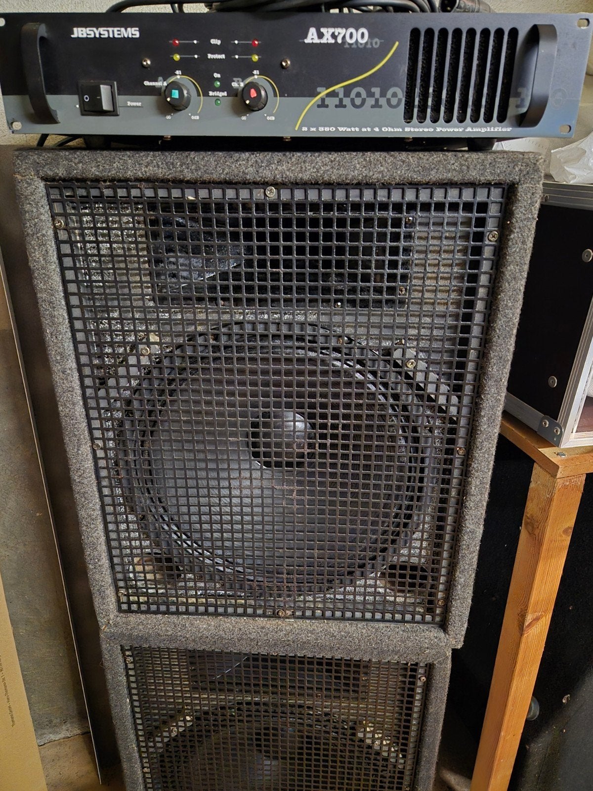 JBSYSTEMS AX700 Monitor speakers met versterker/ bekabeling, Inclusief kabels, Ophalen, Gebruikt