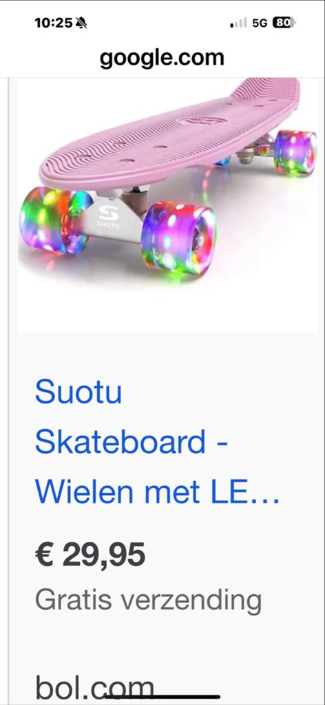 Skateboard met kleurverloop en lichtgevende wielen, Ophalen of Verzenden, Gebruikt