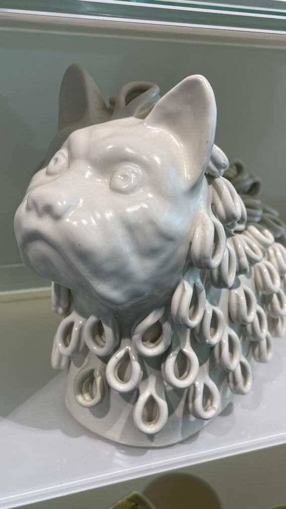 vintage mid-century modern keramieken hond sculptuur - ERMA, Ophalen of Verzenden