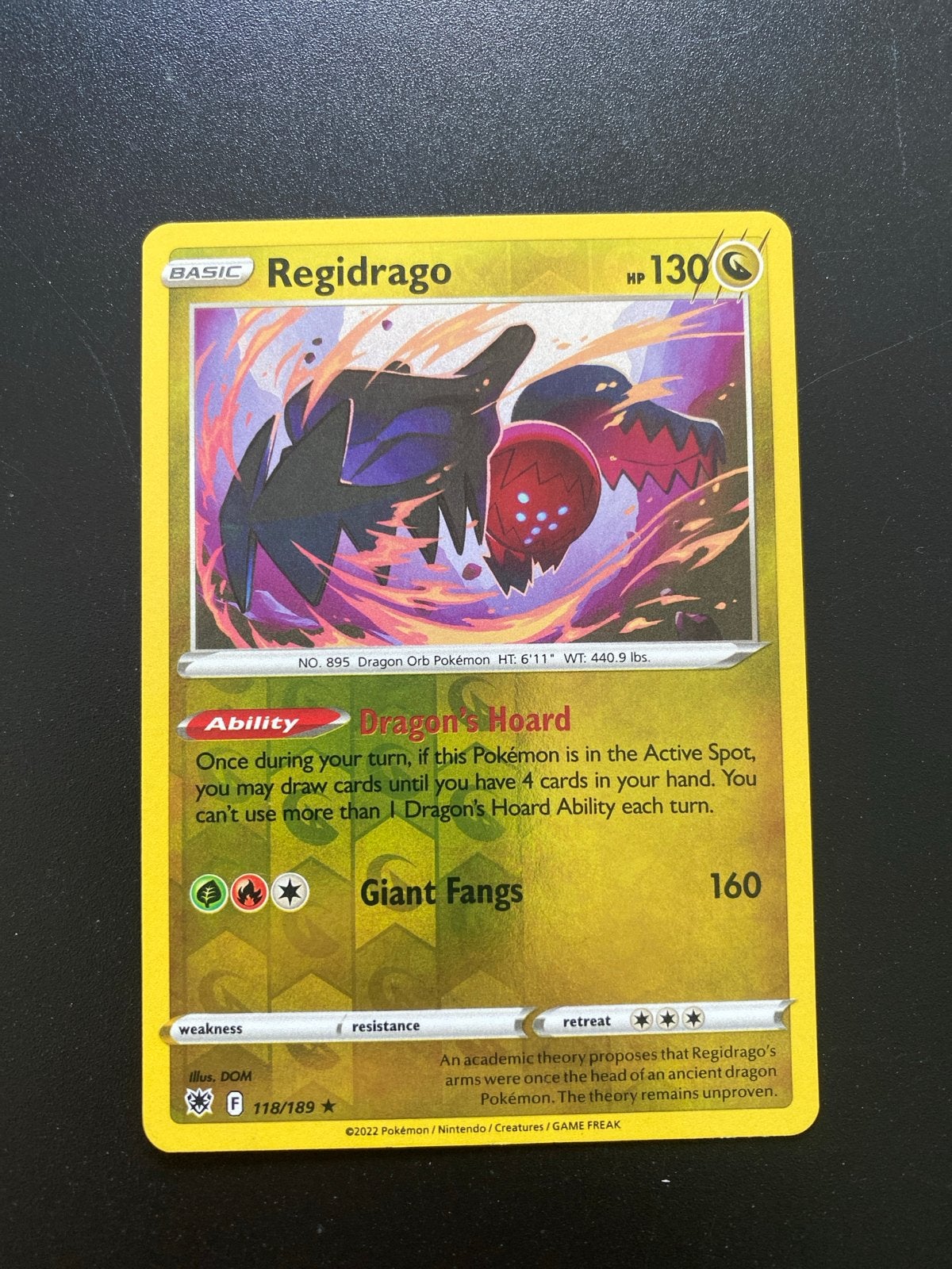Regidrago 118/189 Rare Reverse Holo Pokémon Astral Radiance, Ophalen of Verzenden, Zo goed als nieuw, Losse kaart, Foil