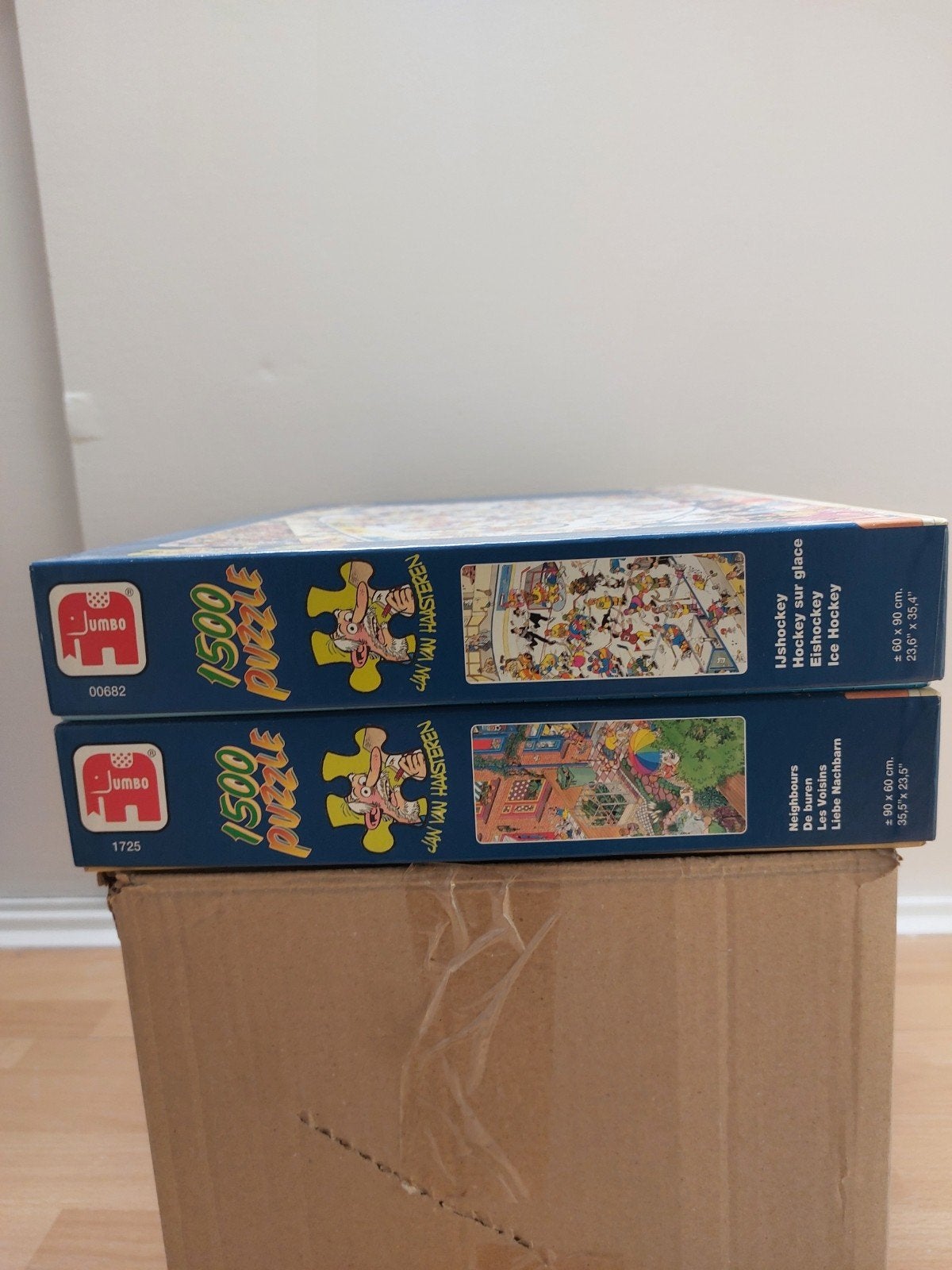 2x Jan van Haasteren leg puzzel, Ophalen, 500 t/m 1500 stukjes, Gebruikt, Legpuzzel