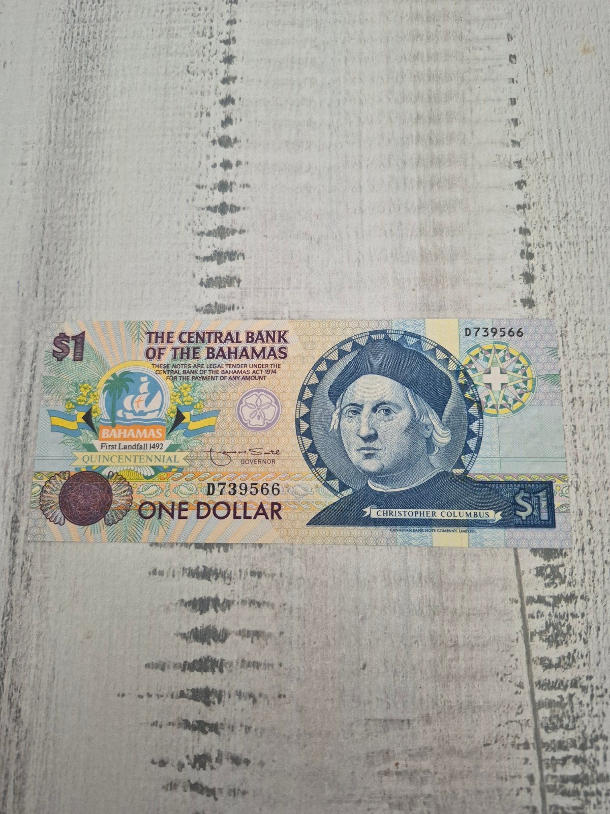 Bahamaanse 1 dollar 1992 UNC, Ophalen of Verzenden, Noord-Amerika, Los biljet