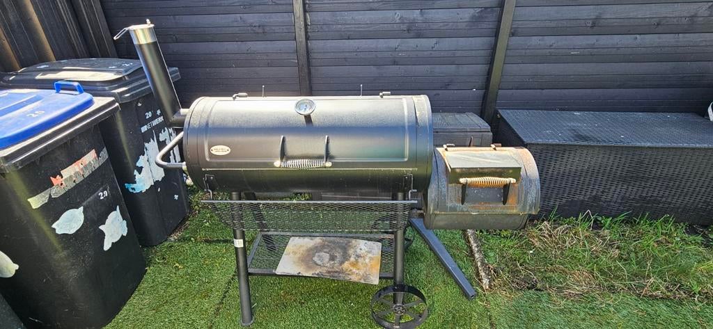 Houtskool barbecue met rookoven Texas Grill Houston, Ophalen, Gebruikt, Texas Grill