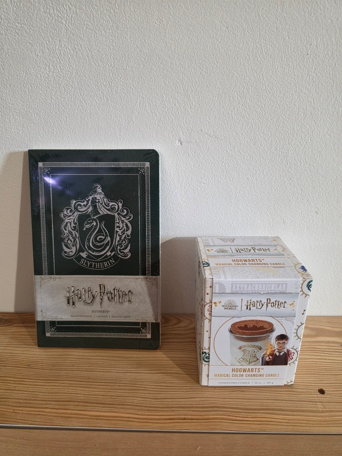 Harry Potter Slytherin notitieboek + Hogwarts kleurkaars nie, Ophalen of Verzenden