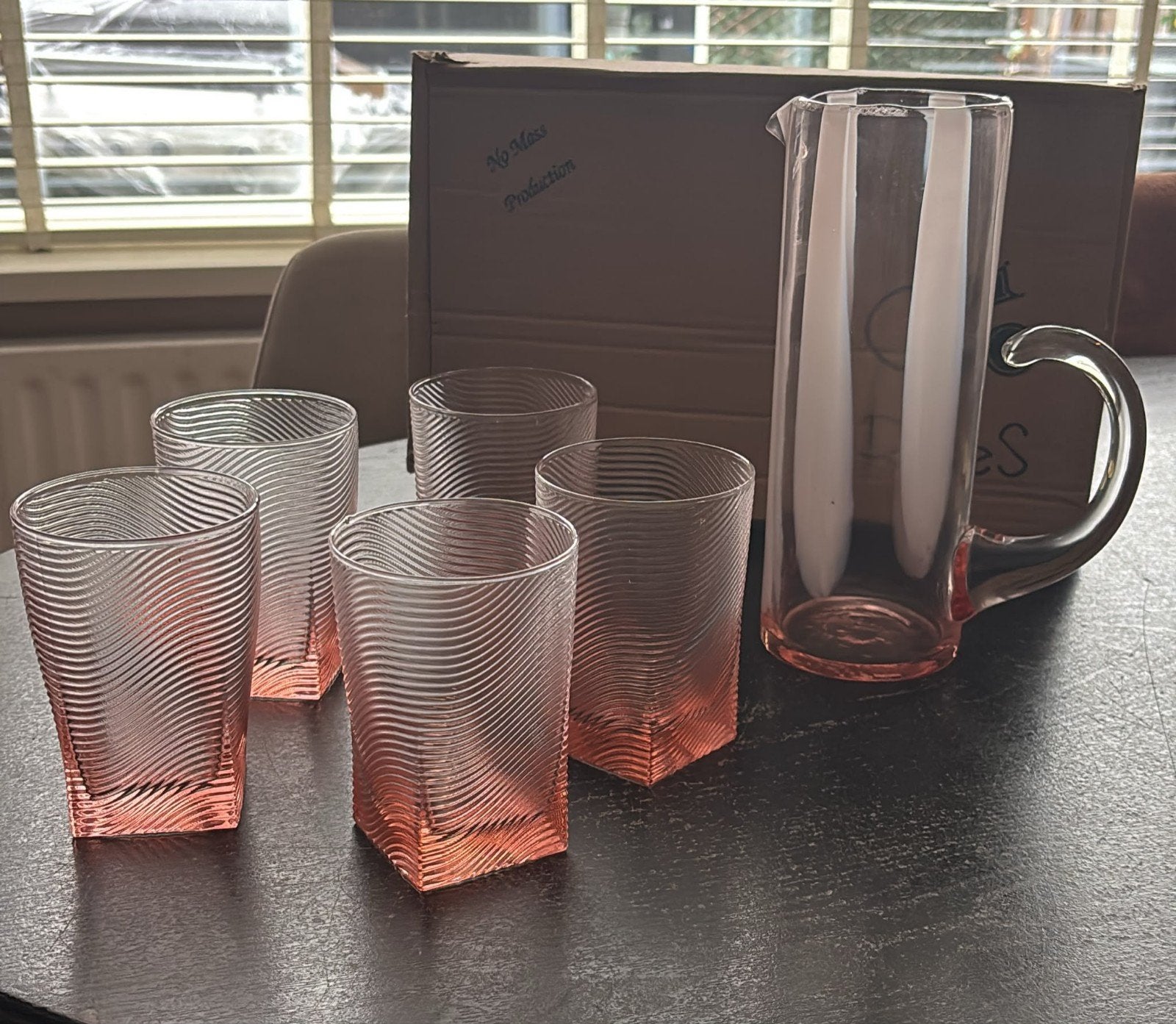 5 glazen + karaf, Glas of Glazen, Nieuw, Ophalen of Verzenden, Glas