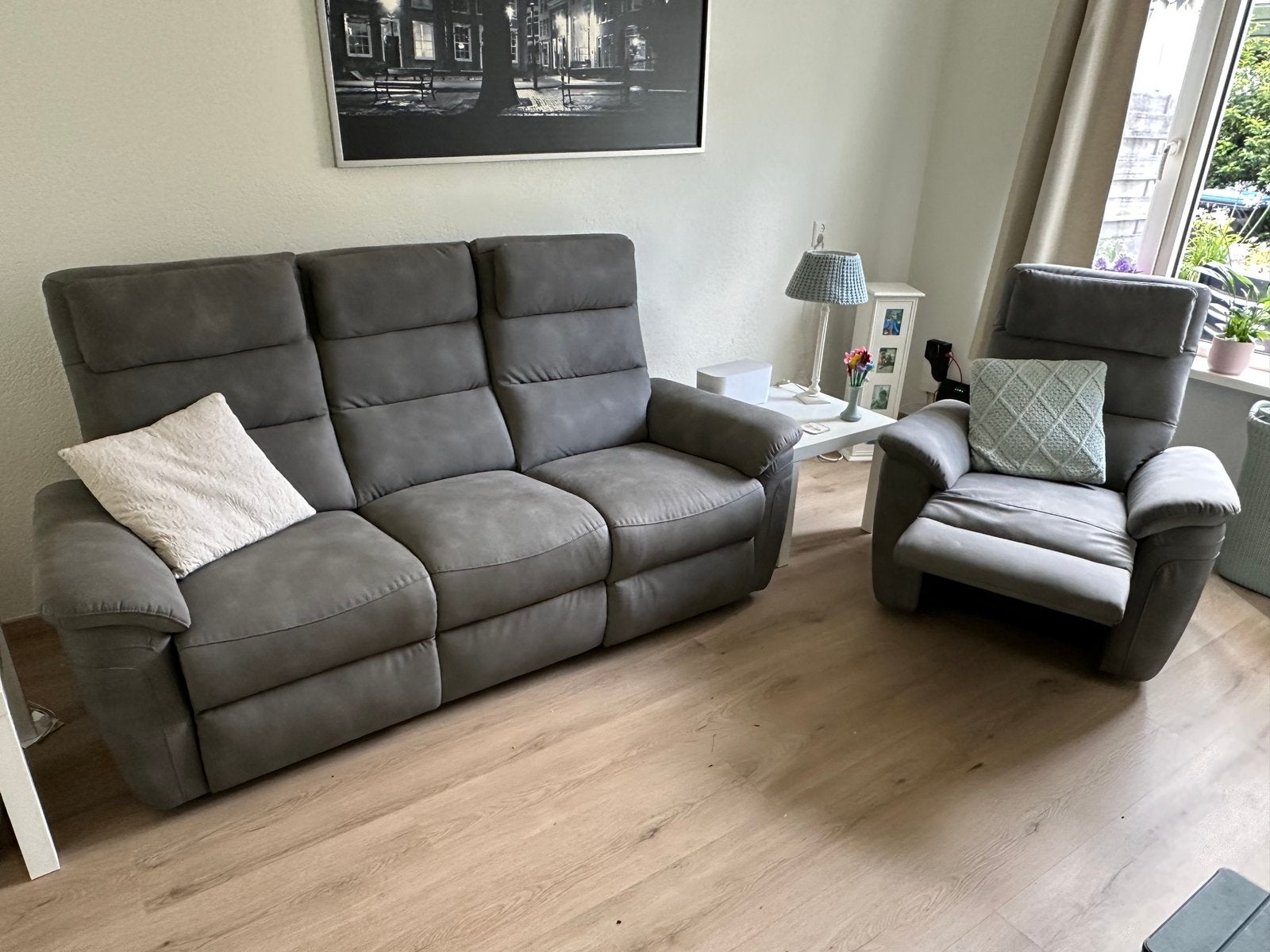 Wegens verhuizing bankstel te koop, Ophalen, Overige materialen, 75 tot 100 cm, Zo goed als nieuw