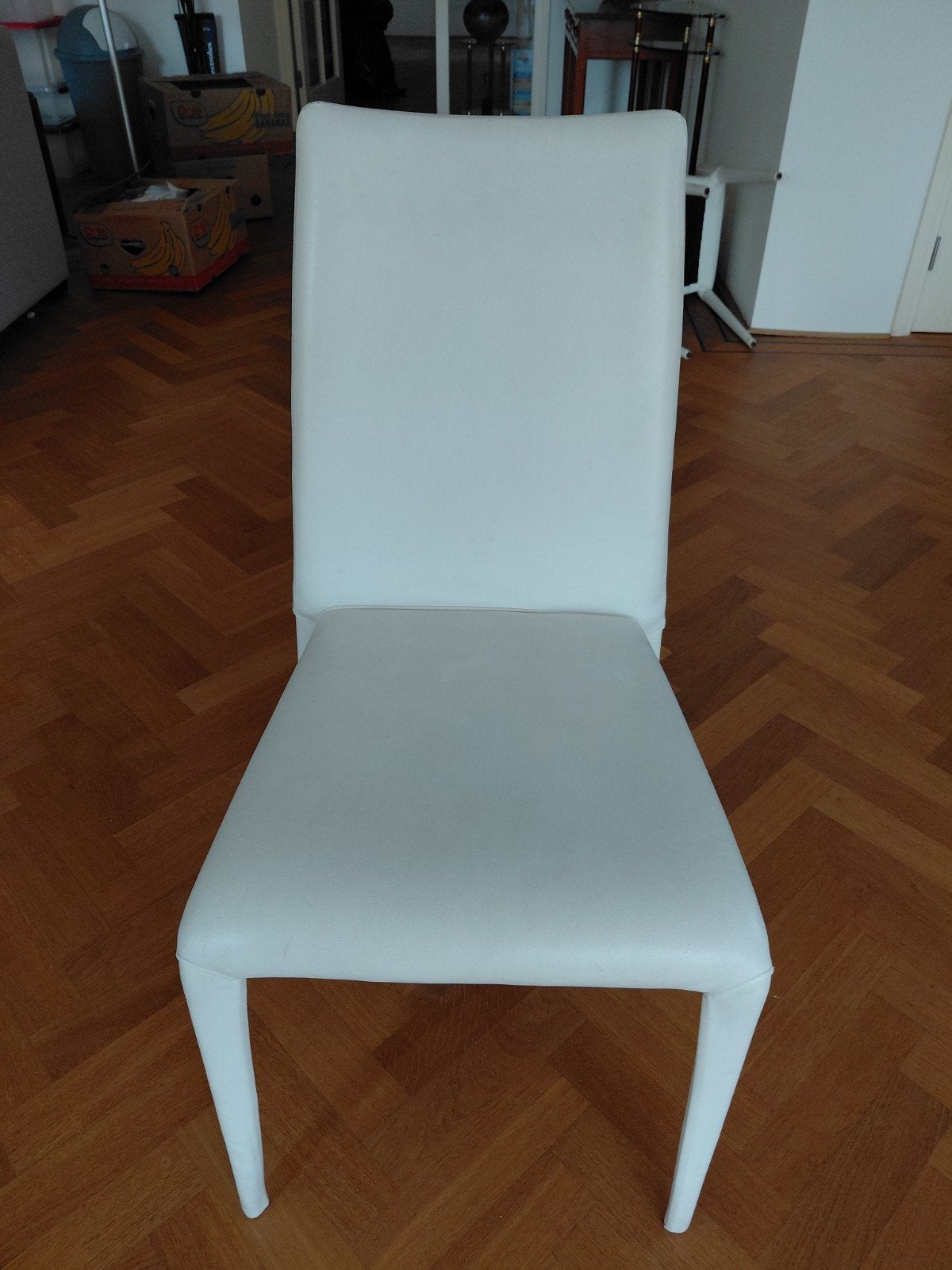 Calligaris Anais stoel - Wit leer, Huis en Inrichting, Stoelen, Gebruikt, Eén, Leer, Wit, Ophalen