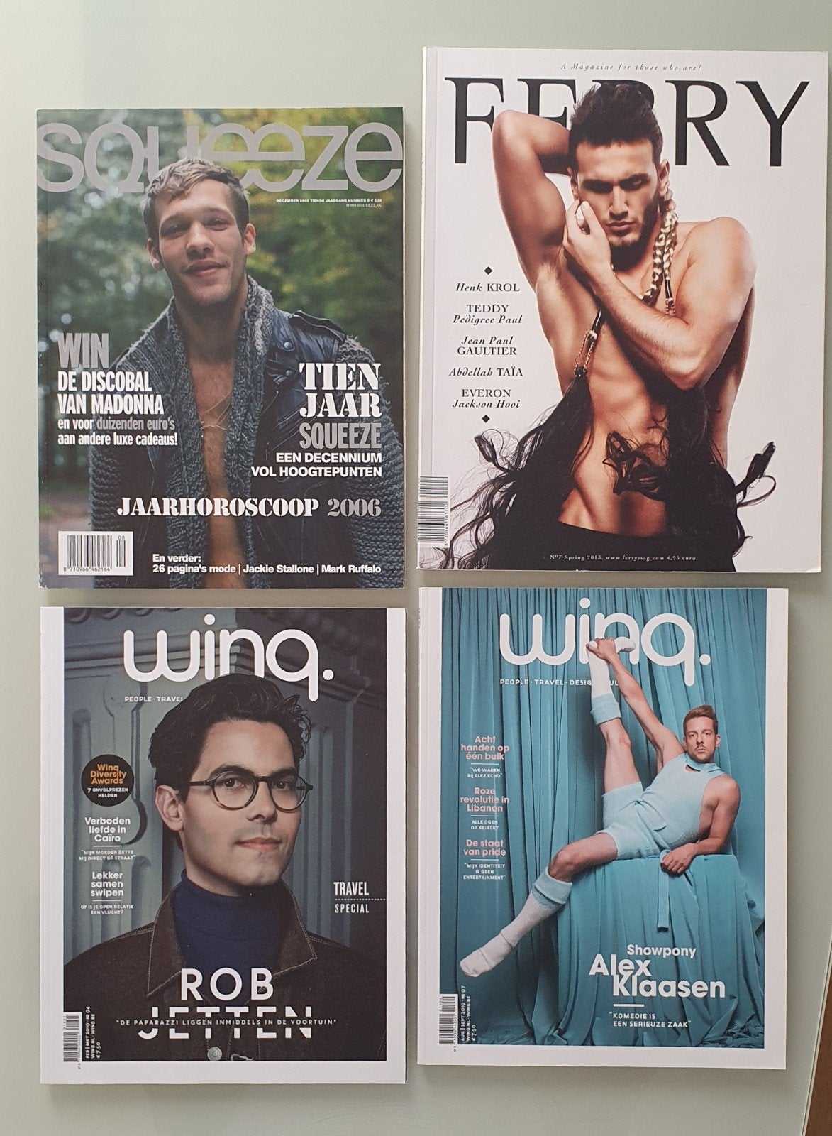Glossy Magazines(Squeeze, Ferry, Winq)zgan, Ophalen of Verzenden, Zo goed als nieuw, Glossy