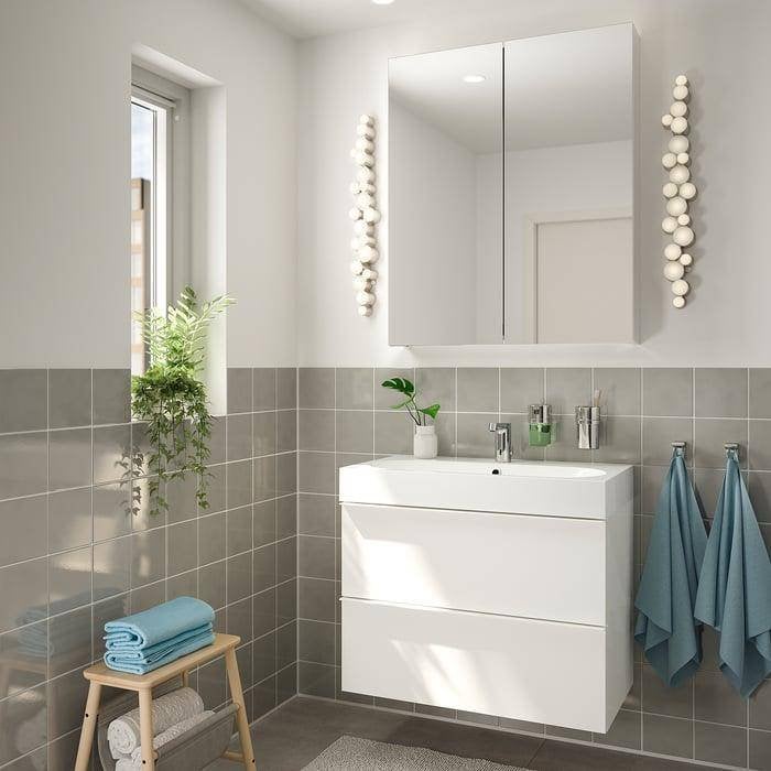 Ikea Godmorgon wastafelkast plus spiegelkast 80cm, Huis en Inrichting, Ophalen, Gebruikt, Overige typen, 50 tot 100 cm