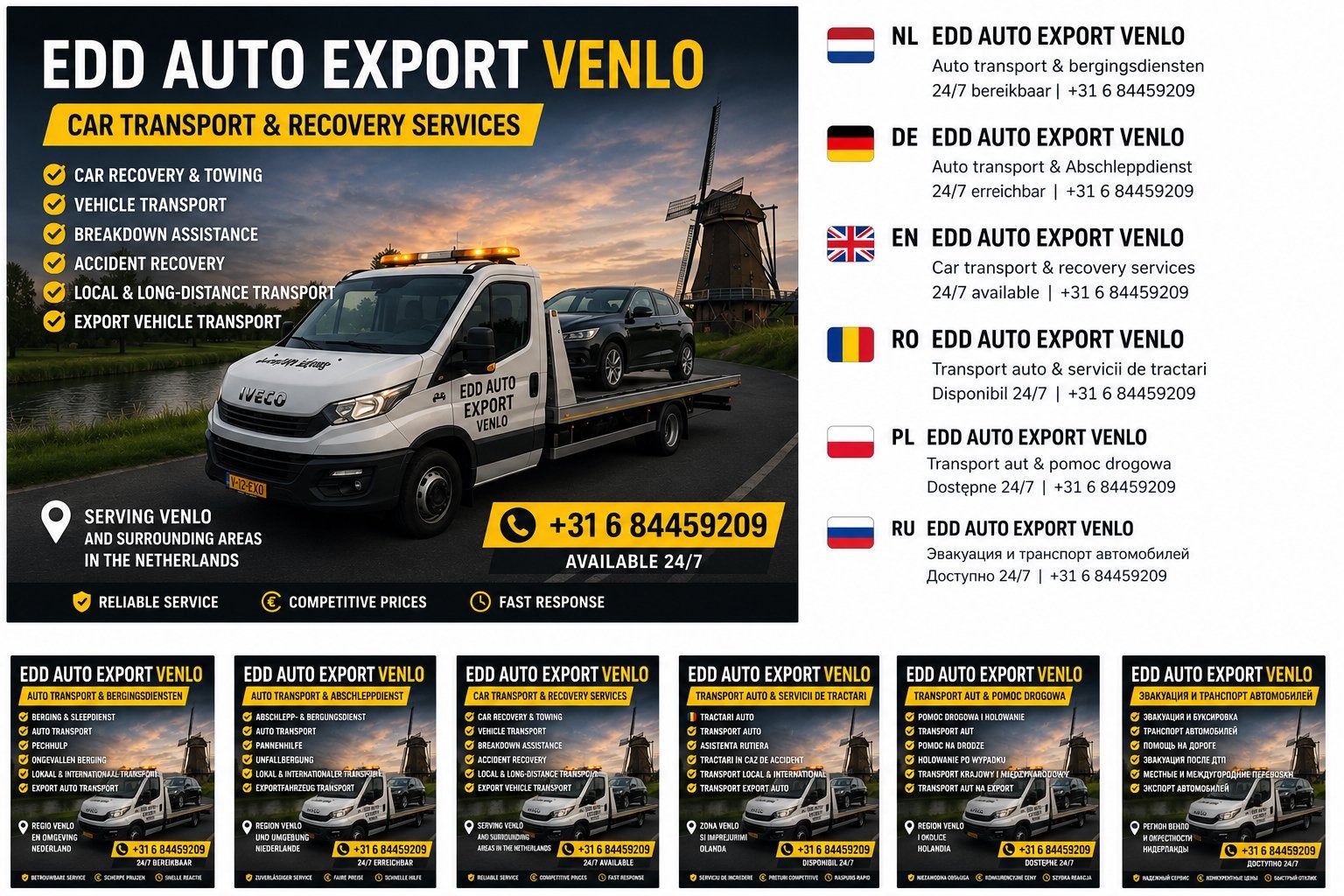 EDD AUTO EXPORT VENLO/CAR TRANSPORT &  SERVICE, Auto diversen, Handleidingen en Instructieboekjes, Ophalen of Verzenden