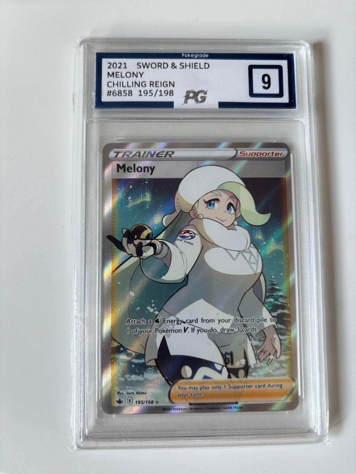 Pokemon melony chilling reign 195/198 PG 9, Ophalen of Verzenden, Zo goed als nieuw