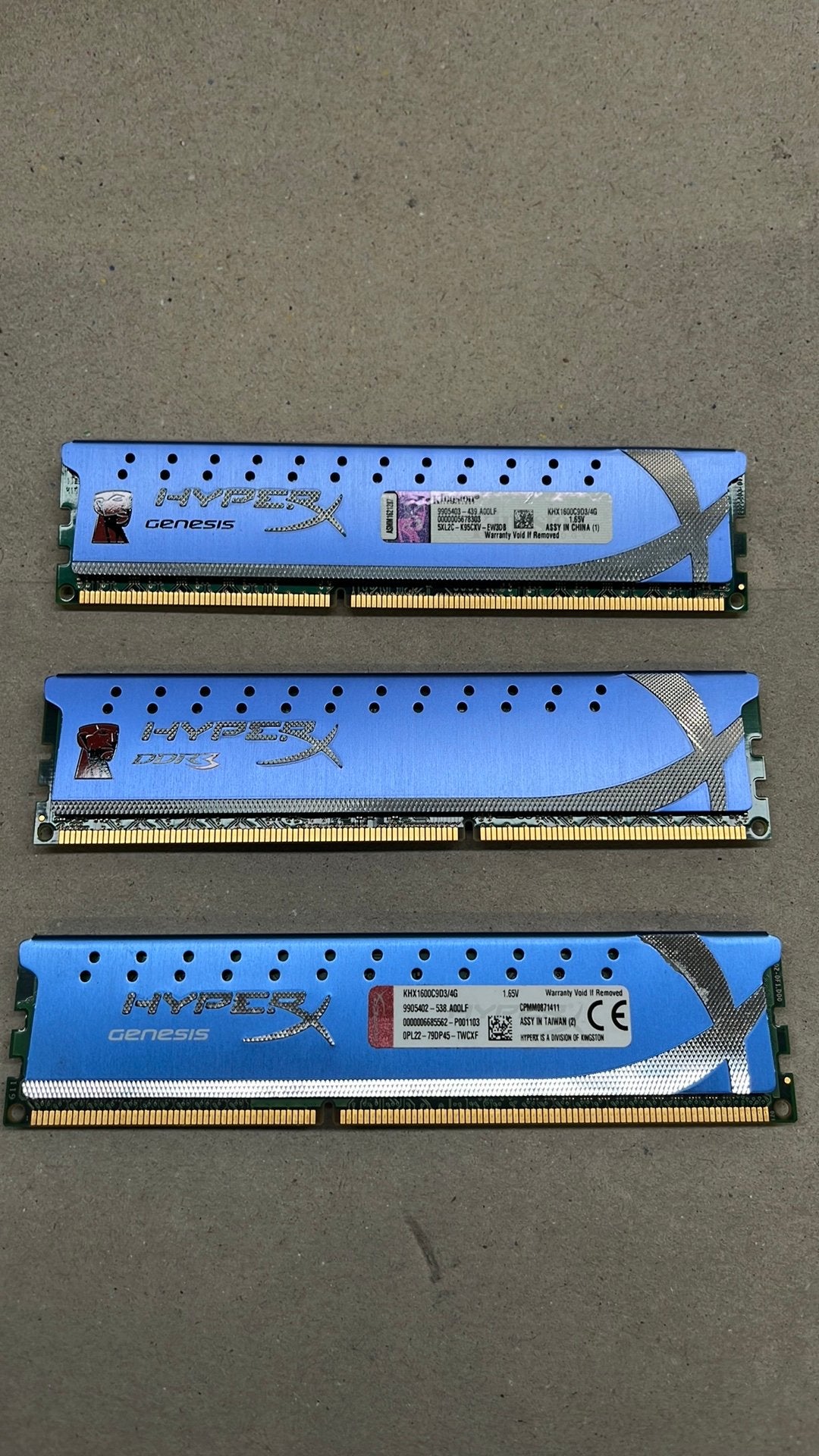3x Kingston HyperX 12GB (3x4GB) DDR3-1600 CL9 RAM Geheugen