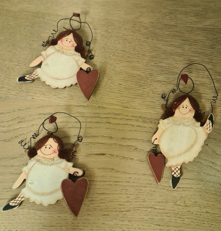 3x houten ballerina's meisjes engeltjes van Apple tree, Huis en Inrichting, Woonaccessoires | Wanddecoraties, Ophalen of Verzenden