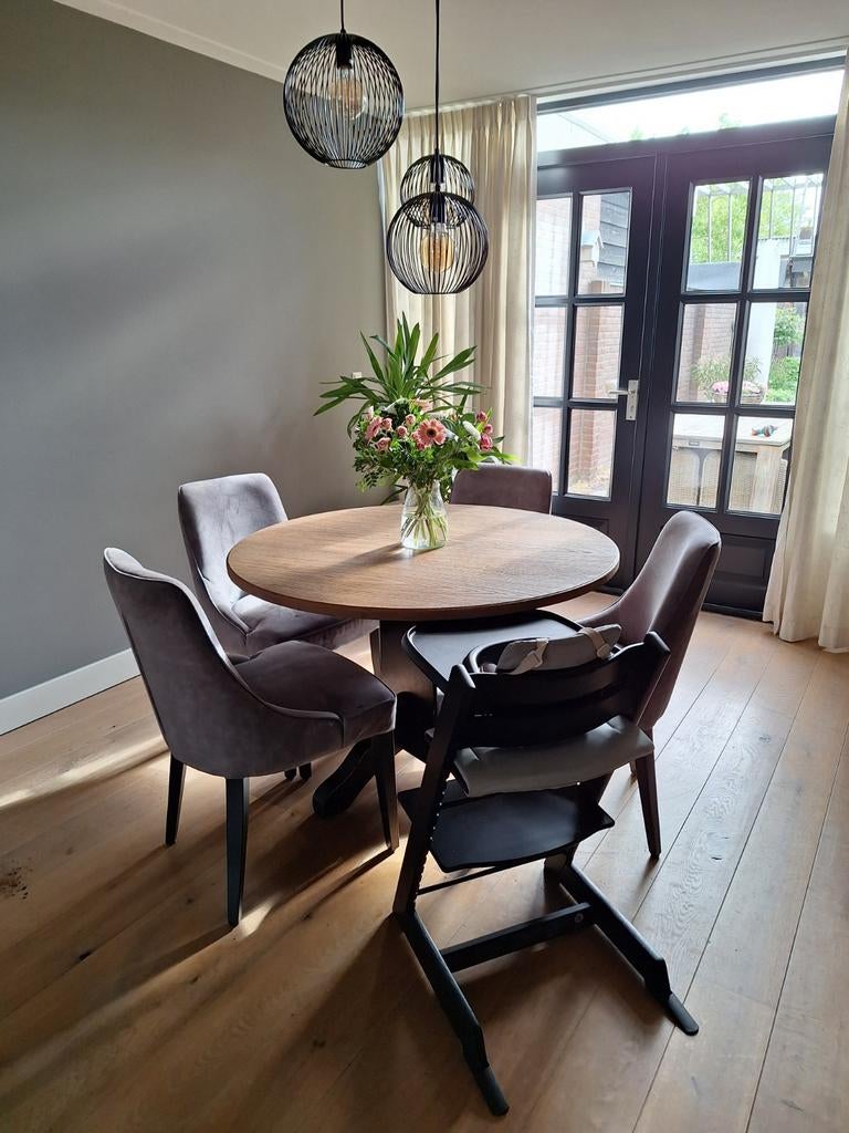 Ronde eettafel 115 cm, Ophalen, Gebruikt, Rond, Vier personen