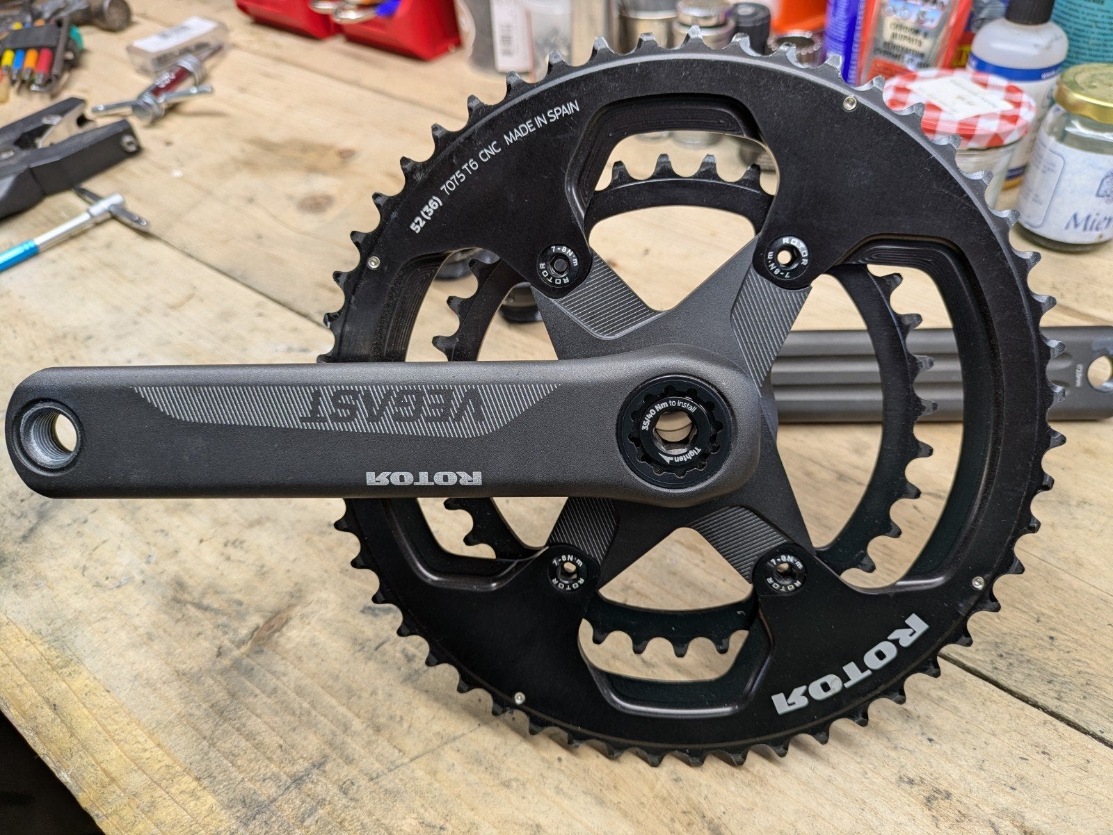 Rotor Vegast 52-36 172,5 mm, Crankstel of Pedalen, Ophalen of Verzenden, Zo goed als nieuw, Racefiets